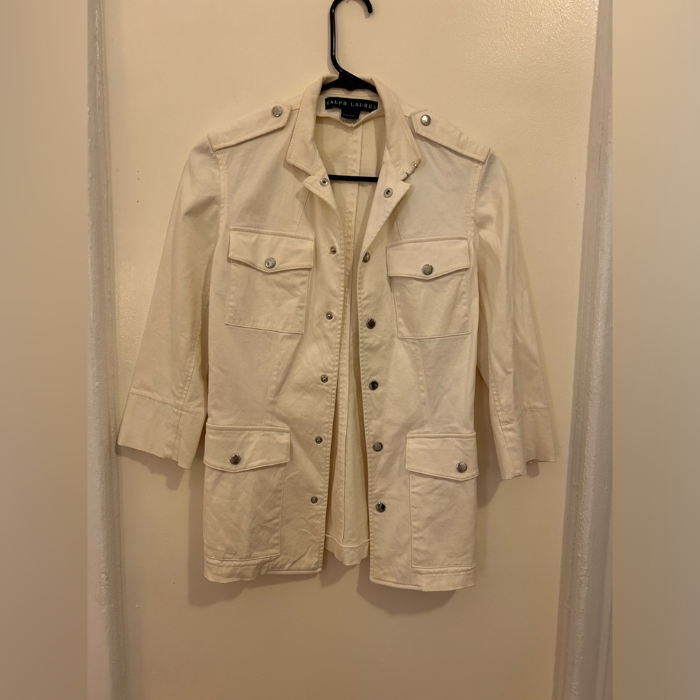 Ralph Lauren ivory safari jacket size 4